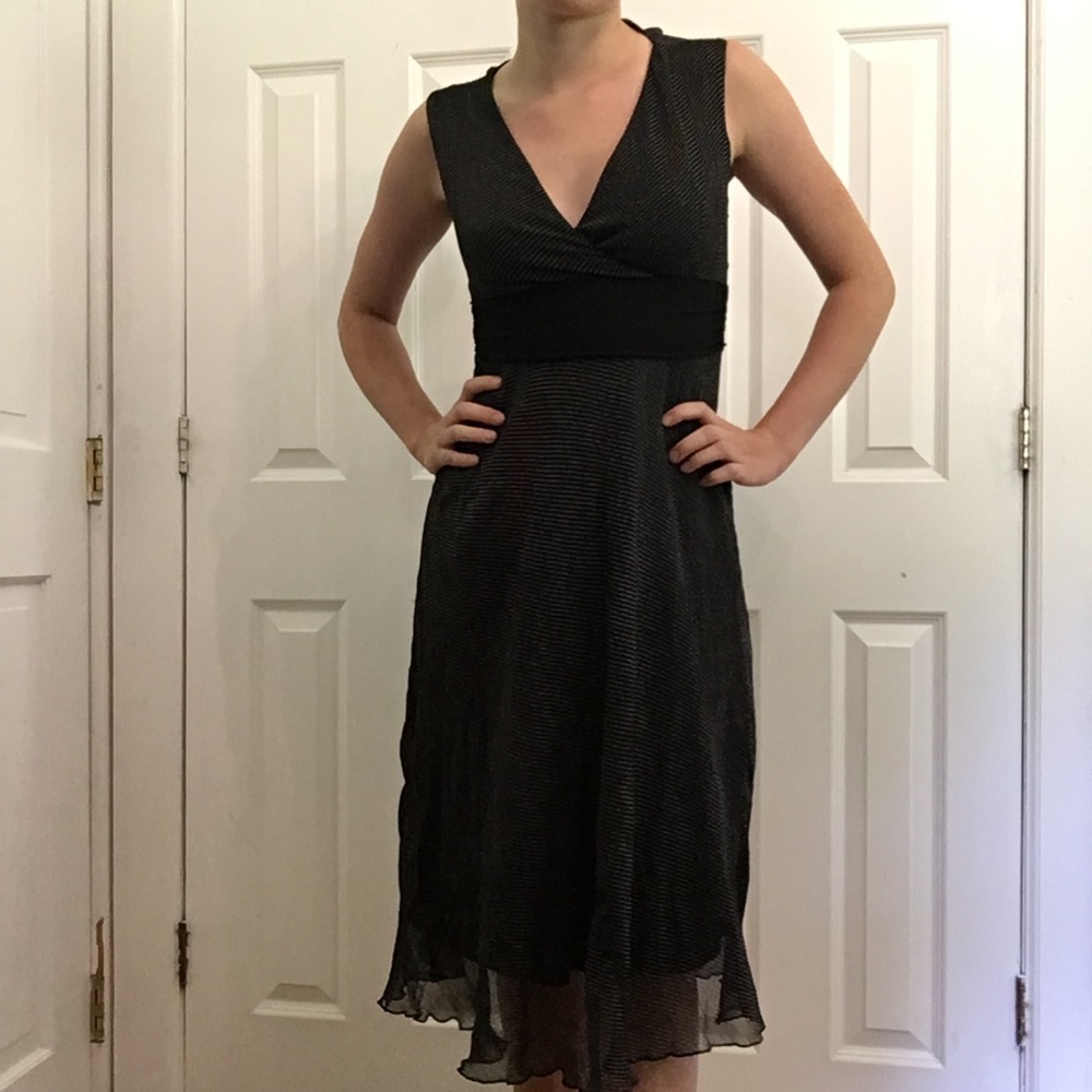 Vintage 90s black and white polka dot dress